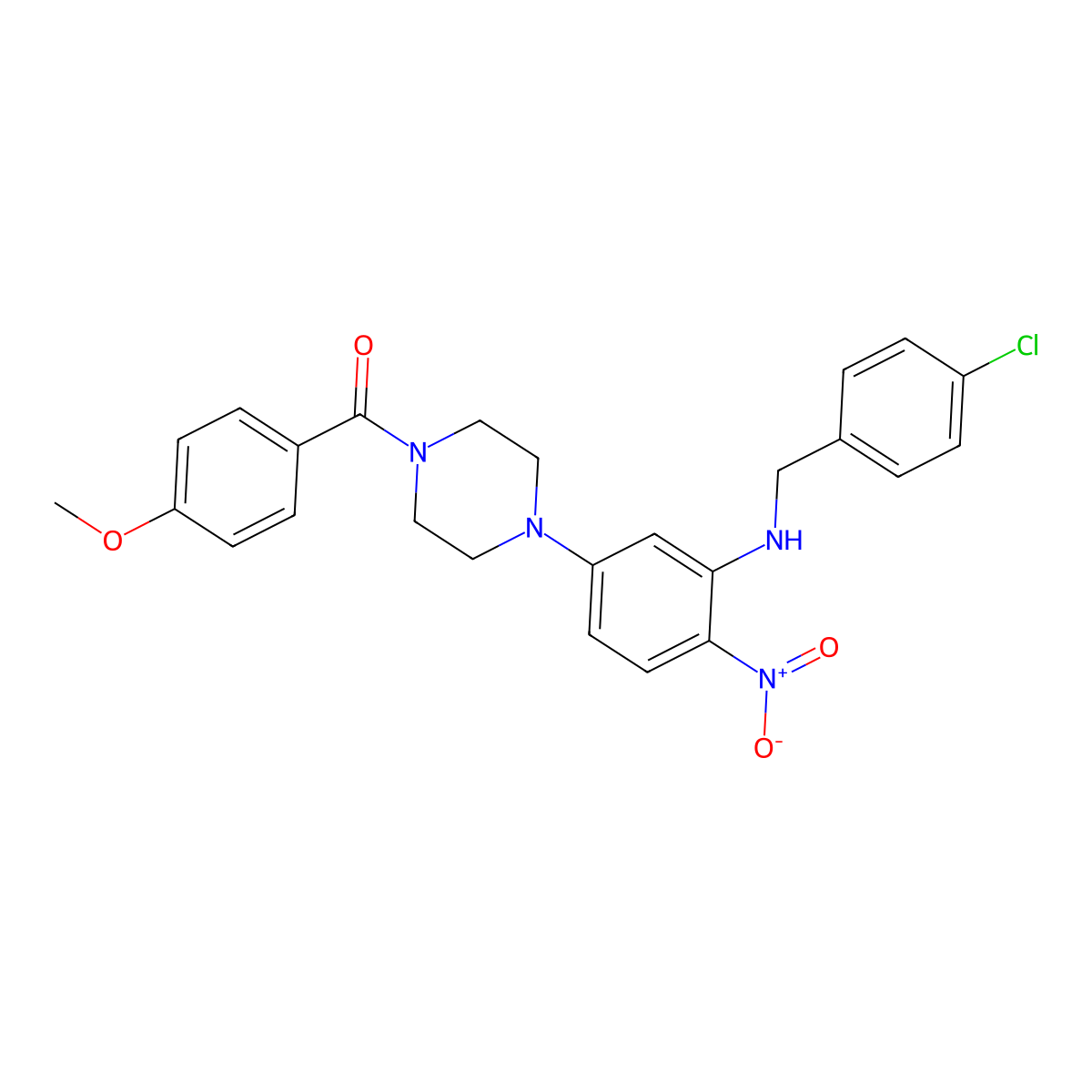 [4-[3-[(4-Chlorophenyl)methylamino]-4-nitrophenyl]piperazin-1-yl]-(4-methoxyphenyl)methanone molecular structure, CAS 347310-36-5