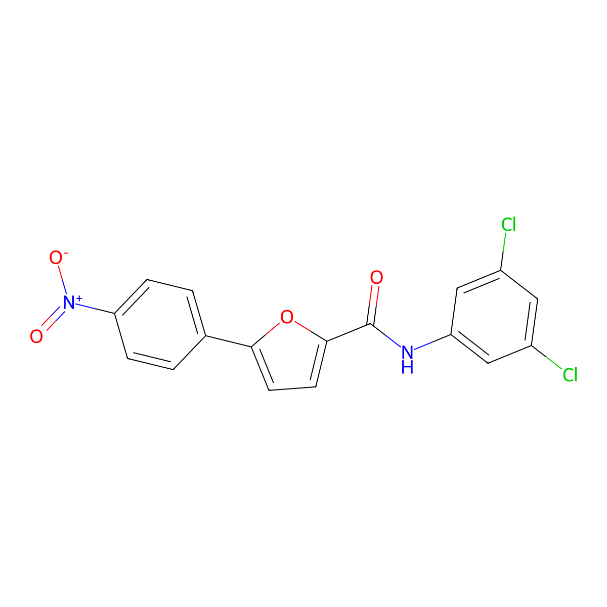N-(3,5-dichlorophenyl)-5-(4-nitrophenyl)furan-2-carboxamide molecular structure, CAS 347310-75-2