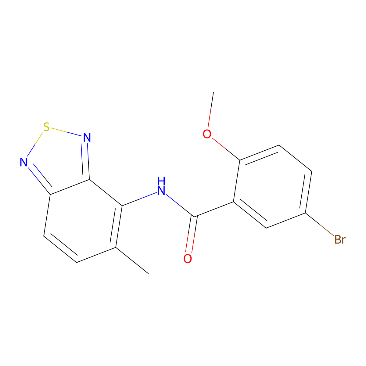 5-bromo-2-methoxy-N-(5-methyl-2,1,3-benzothiadiazol-4-yl)benzamide molecular structure, CAS 347311-20-0