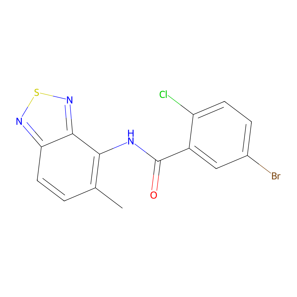 5-bromo-2-chloro-N-(5-methyl-2,1,3-benzothiadiazol-4-yl)benzamide molecular structure, CAS 347311-40-4