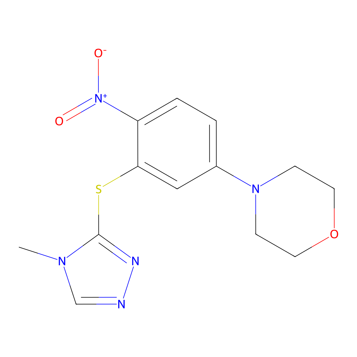 4-[3-[(4-Methyl-1,2,4-triazol-3-yl)sulfanyl]-4-nitrophenyl]morpholine molecular structure, CAS 347311-44-8