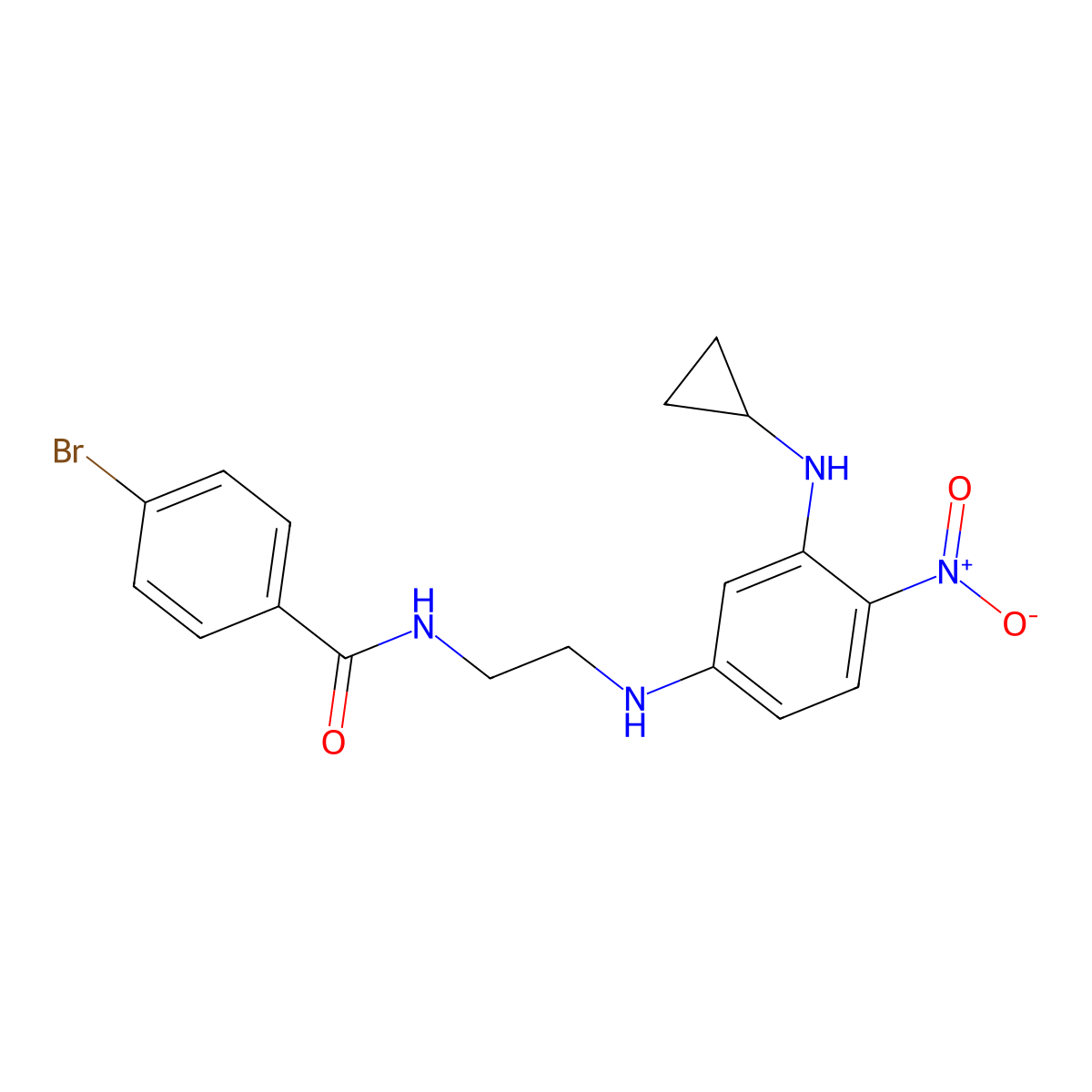 4-bromo-N-(2-{3-(cyclopropylamino)-4-nitroanilino}ethyl)benzamide molecular structure, CAS 347311-76-6