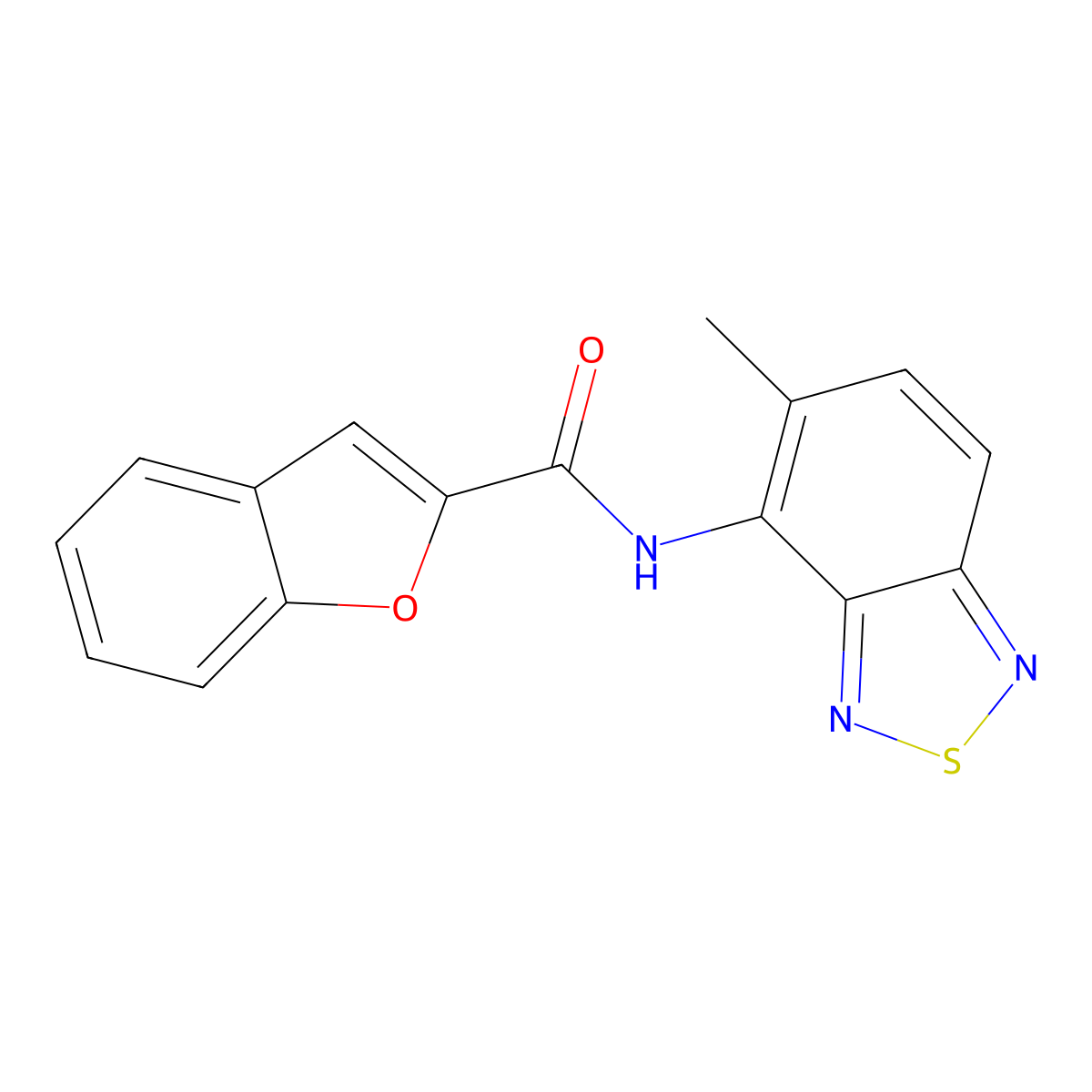 N-(5-methyl-2,1,3-benzothiadiazol-4-yl)-1-benzofuran-2-carboxamide molecular structure, CAS 347311-88-0