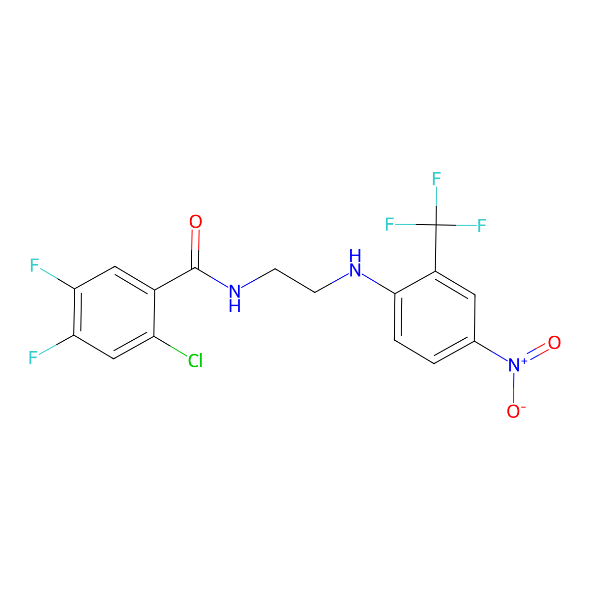 2-chloro-4,5-difluoro-N-[2-[4-nitro-2-(trifluoromethyl)anilino]ethyl]benzamide molecular structure, CAS 347312-82-7