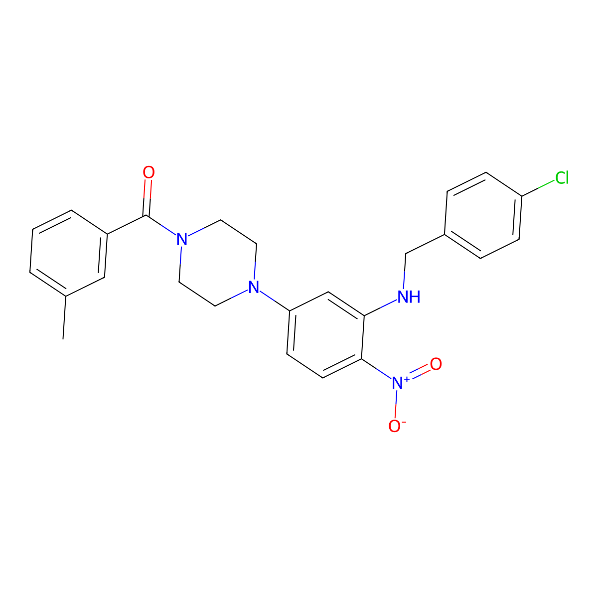 [4-[3-[(4-Chlorophenyl)methylamino]-4-nitrophenyl]piperazin-1-yl]-(3-methylphenyl)methanone molecular structure, CAS 347313-41-1