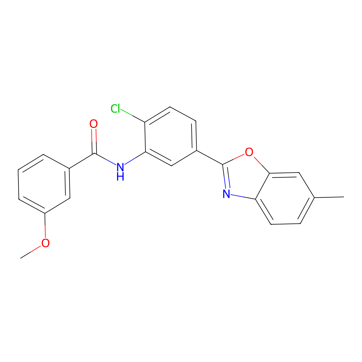N-[2-chloro-5-(6-methyl-1,3-benzoxazol-2-yl)phenyl]-3-methoxybenzamide molecular structure, CAS 347313-54-6