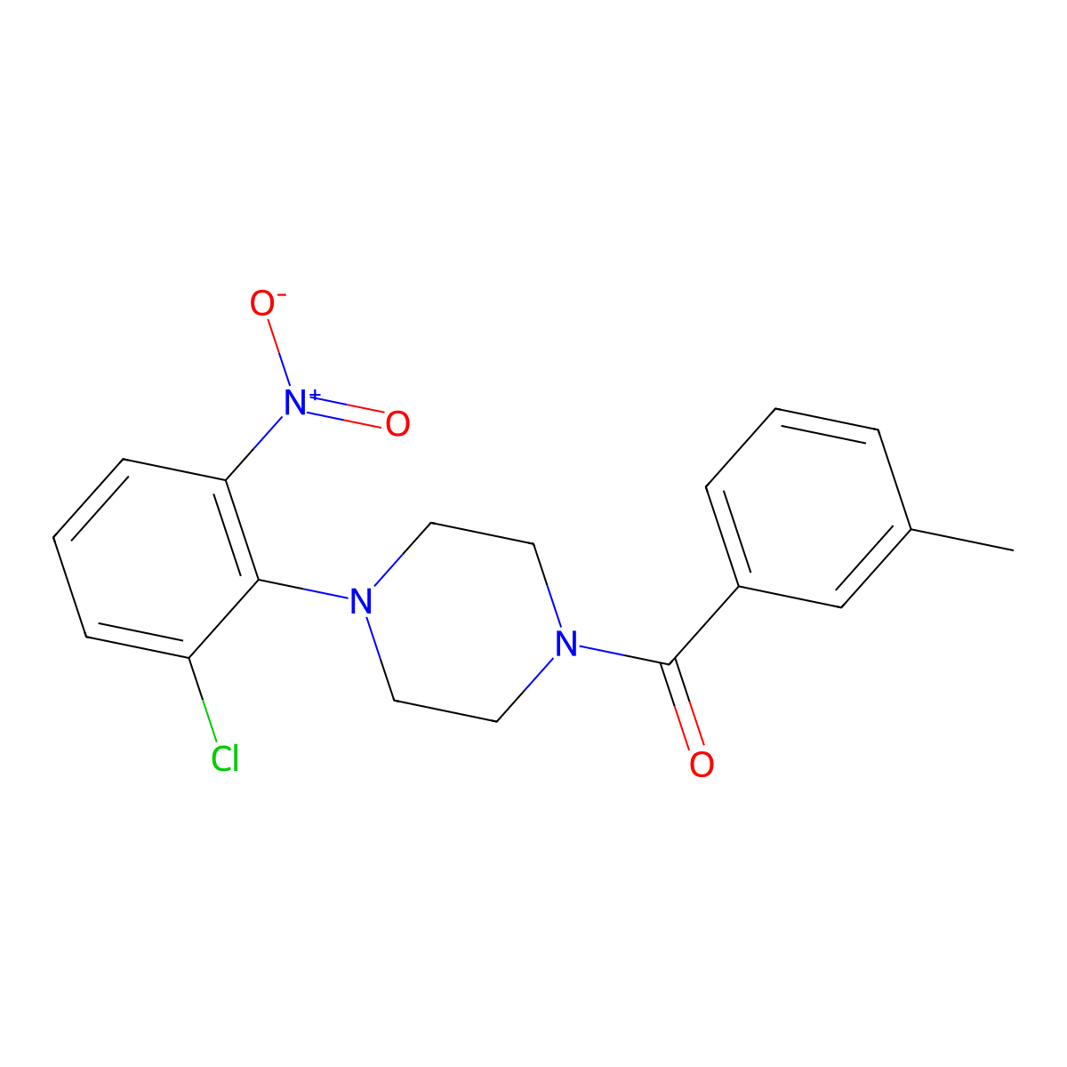 [4-(2-Chloro-6-nitrophenyl)piperazin-1-yl]-(3-methylphenyl)methanone molecular structure, CAS 347313-62-6