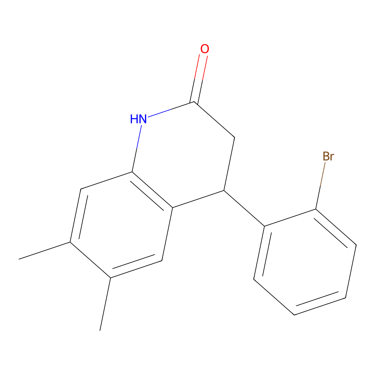 4-(2-bromophenyl)-6,7-dimethyl-3,4-dihydroquinolin-2(1H)-one molecular structure, CAS 347313-94-4