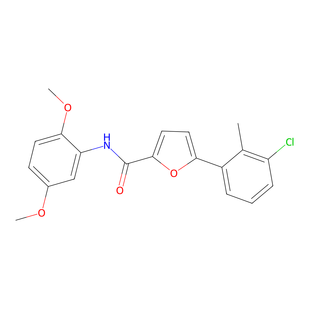 5-(3-chloro-2-methylphenyl)-N-(2,5-dimethoxyphenyl)furan-2-carboxamide molecular structure, CAS 347313-95-5