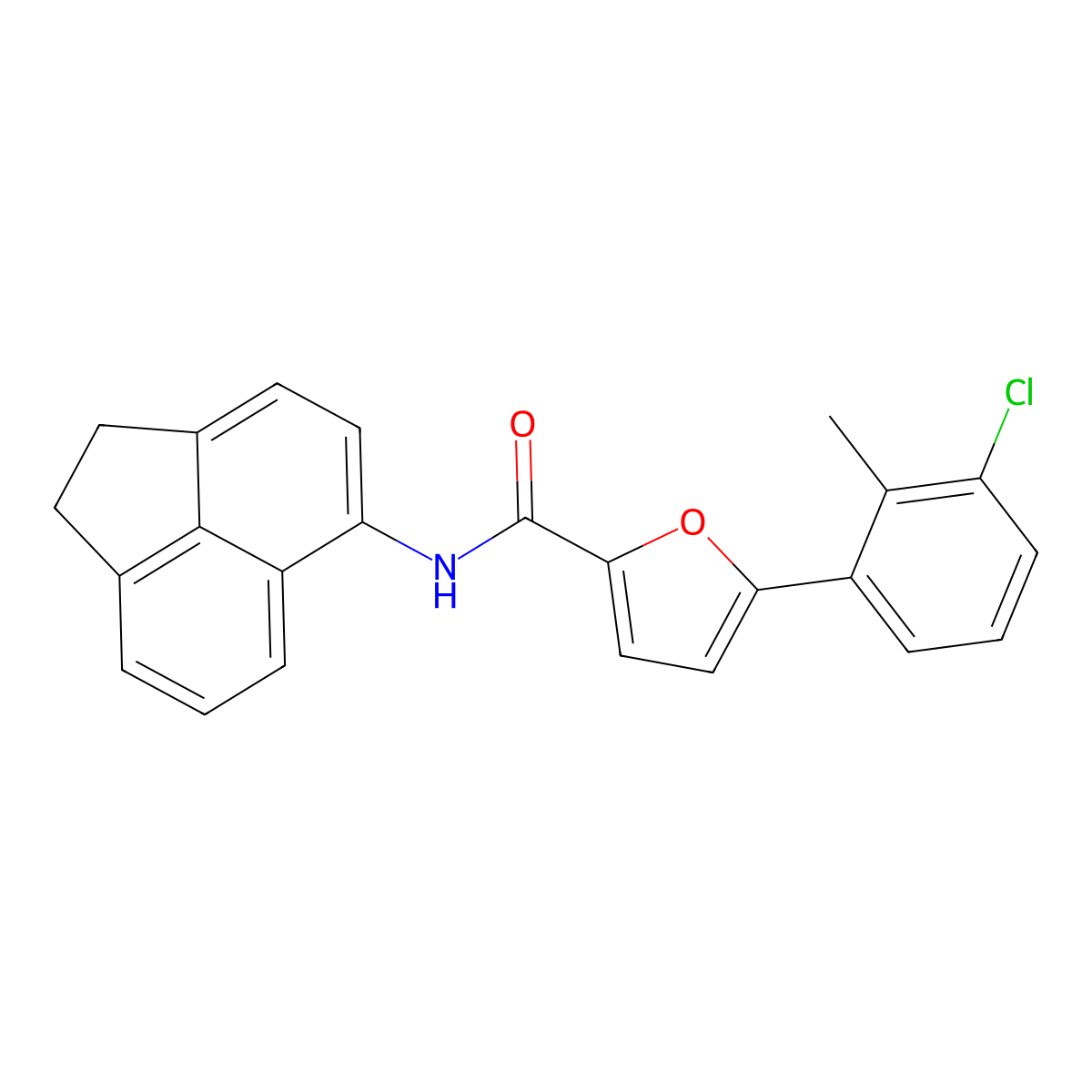 5-(3-chloro-2-methylphenyl)-N-(1,2-dihydro-5-acenaphthylenyl)-2-furamide molecular structure, CAS 347314-10-7