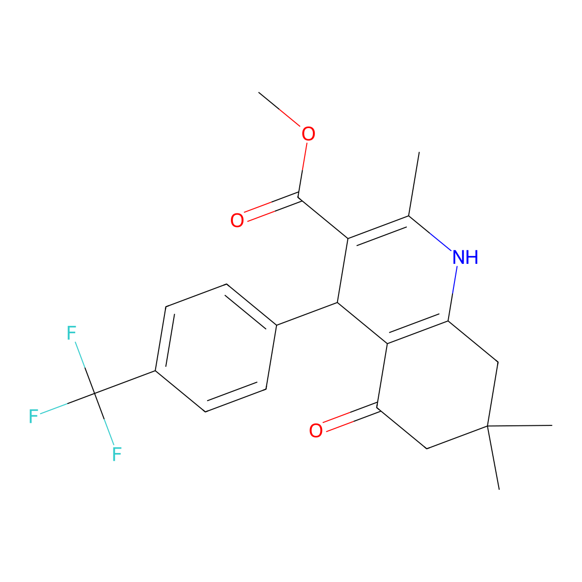 Methyl 2,7,7-trimethyl-5-oxo-4-[4-(trifluoromethyl)phenyl]-1,4,5,6,7,8-hexahydroquinoline-3-carboxylate molecular structure, CAS 347314-58-3