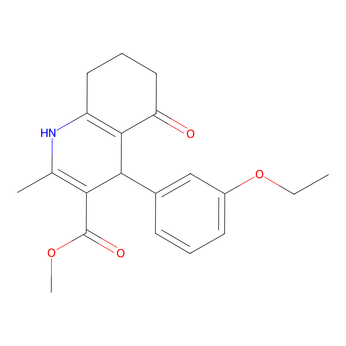 Methyl 4-(3-ethoxyphenyl)-2-methyl-5-oxo-1,4,5,6,7,8-hexahydroquinoline-3-carboxylate molecular structure, CAS 347315-35-9