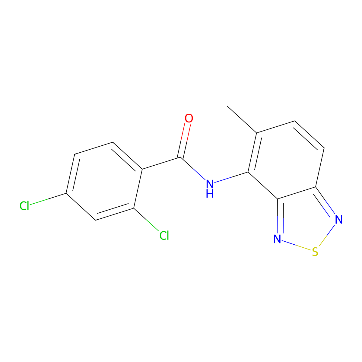 2,4-dichloro-N-(5-methyl-2,1,3-benzothiadiazol-4-yl)benzamide molecular structure, CAS 347315-94-0