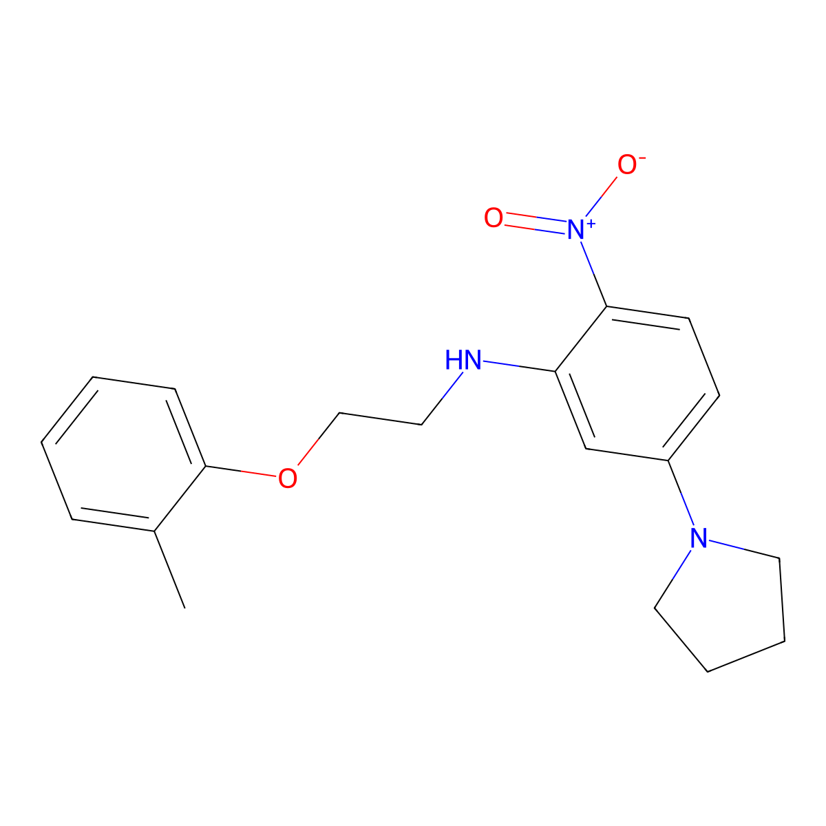 N-[2-(2-methylphenoxy)ethyl]-2-nitro-5-pyrrolidin-1-ylaniline molecular structure, CAS 347316-12-5