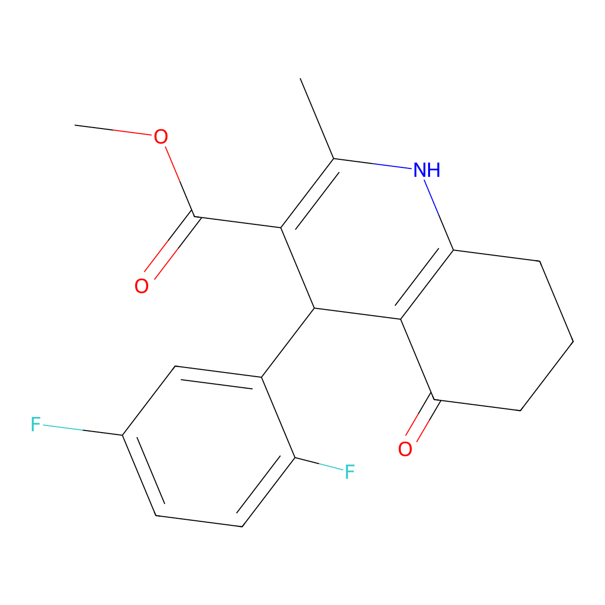 Methyl 4-(2,5-difluorophenyl)-2-methyl-5-oxo-1,4,5,6,7,8-hexahydroquinoline-3-carboxylate molecular structure, CAS 347316-35-2
