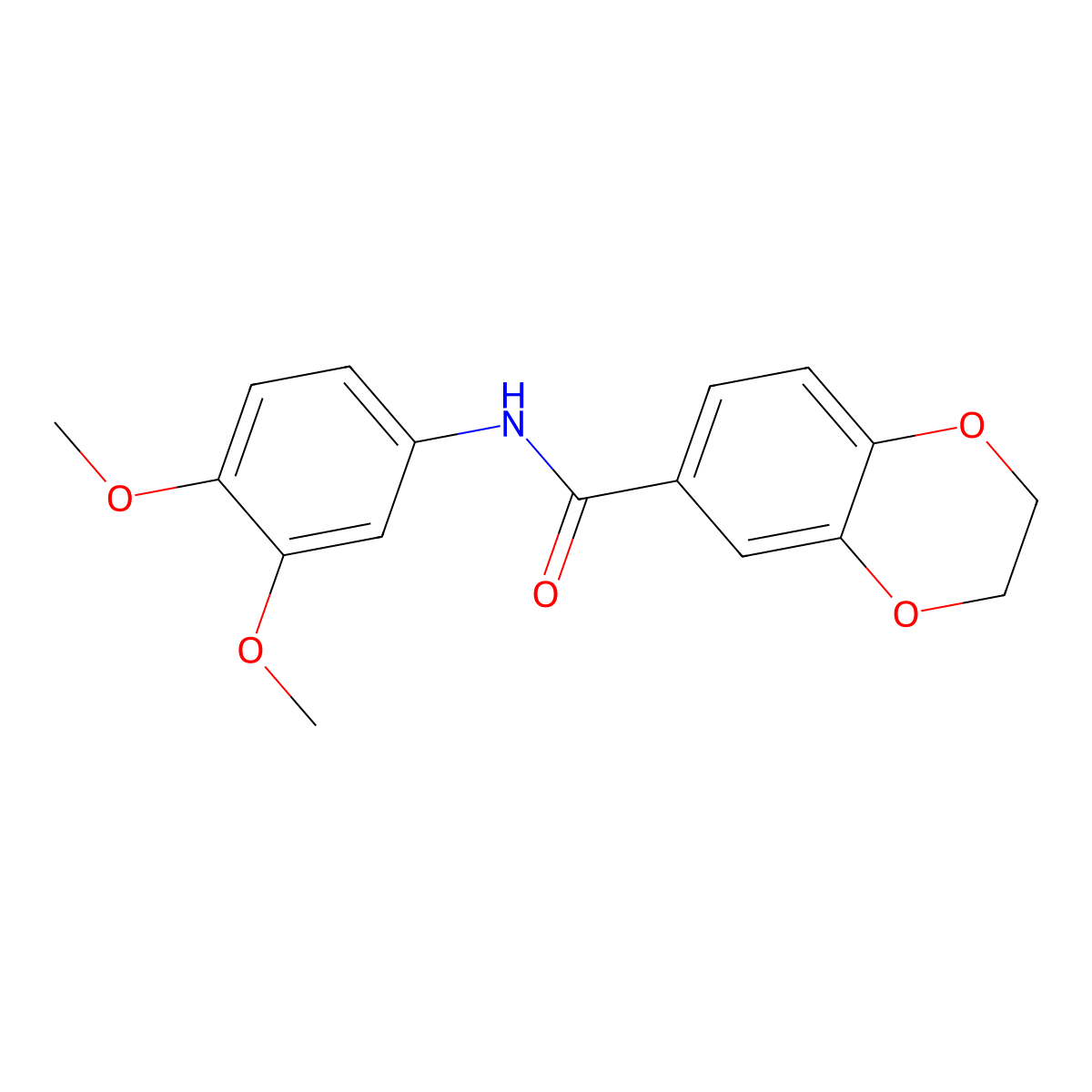 N-(3,4-dimethoxyphenyl)-2,3-dihydro-1,4-benzodioxine-6-carboxamide molecular structure, CAS 347316-96-5