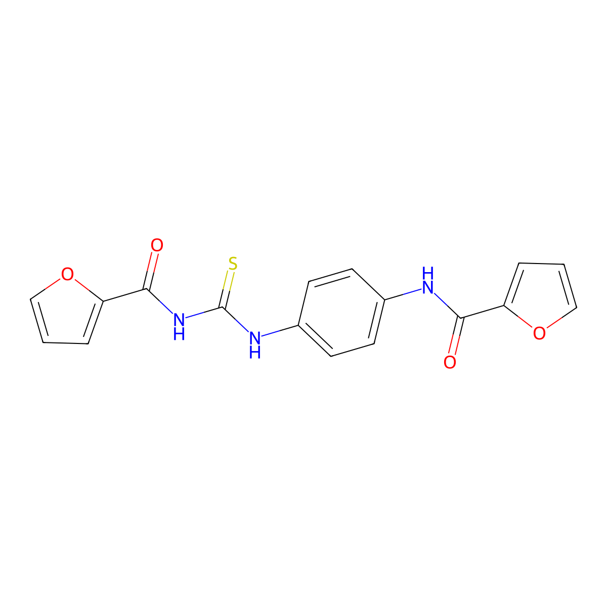 N-[4-(furan-2-carbonylcarbamothioylamino)phenyl]furan-2-carboxamide molecular structure, CAS 347317-55-9