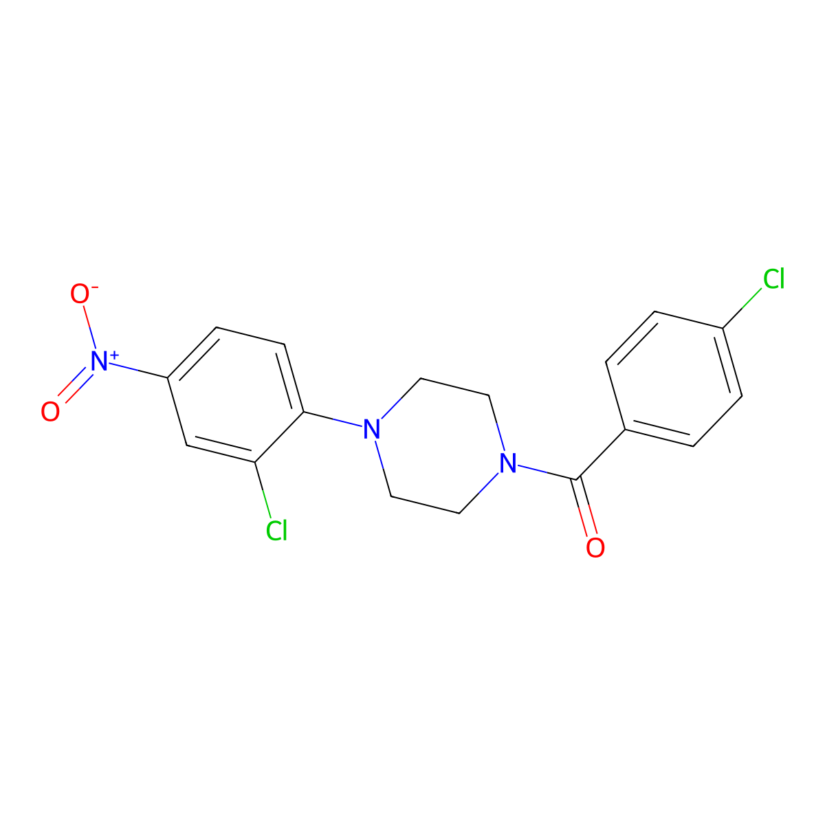 [4-(2-Chloro-4-nitrophenyl)piperazin-1-yl]-(4-chlorophenyl)methanone molecular structure, CAS 347317-56-0