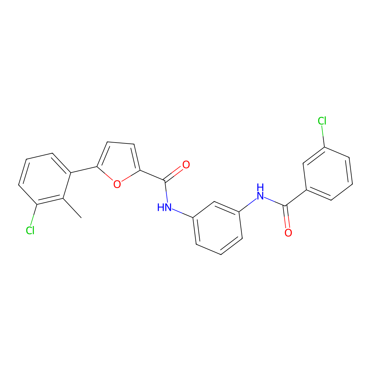N-[3-[(3-chlorobenzoyl)amino]phenyl]-5-(3-chloro-2-methylphenyl)furan-2-carboxamide molecular structure, CAS 347317-76-4