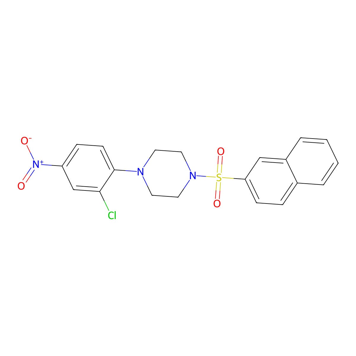 1-(2-Chloro-4-nitrophenyl)-4-(2-naphthylsulfonyl)piperazine molecular structure, CAS 347318-01-8