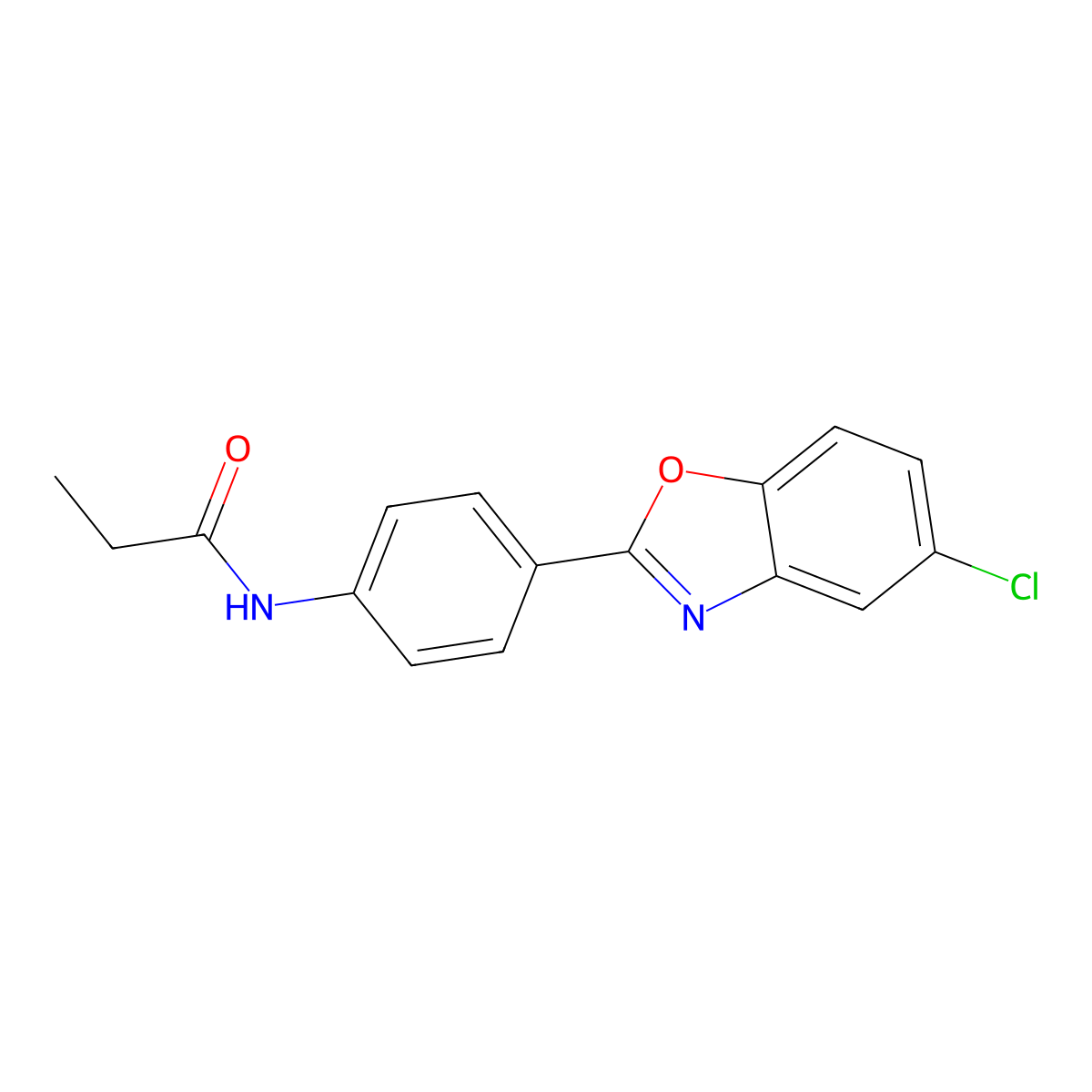 N-[4-(5-chloro-1,3-benzoxazol-2-yl)phenyl]propanamide molecular structure, CAS 347318-11-0