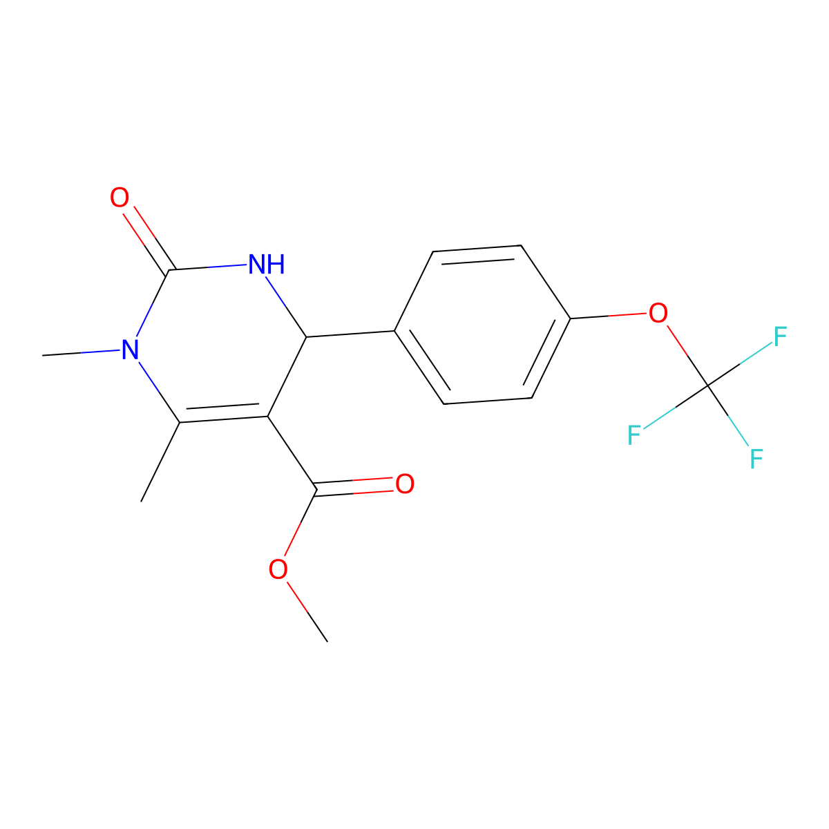 Methyl 1,6-dimethyl-2-oxo-4-[4-(trifluoromethoxy)phenyl]-1,2,3,4-tetrahydropyrimidine-5-carboxylate molecular structure, CAS 347318-40-5