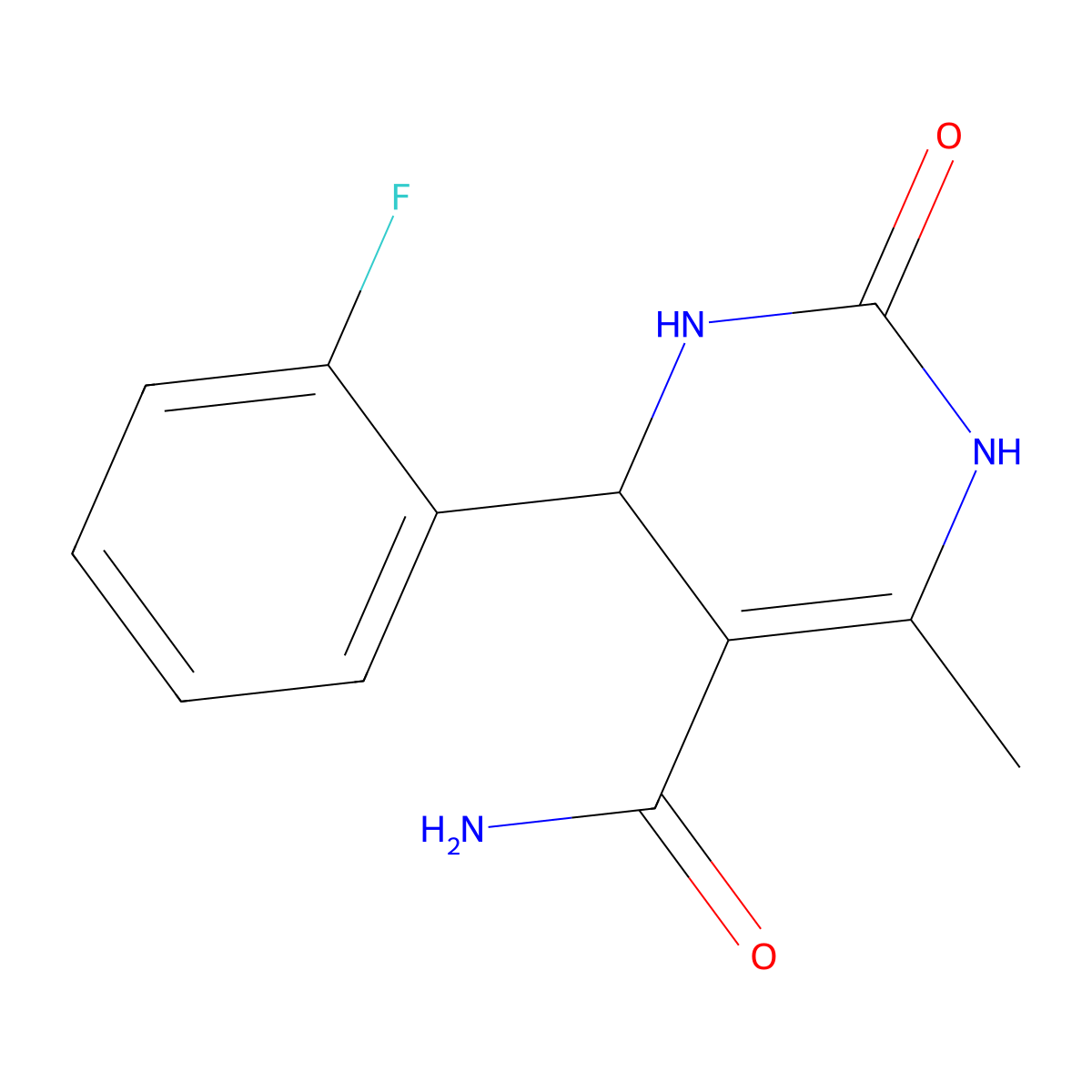 4-(2-Fluorophenyl)-6-methyl-2-oxo-1,2,3,4-tetrahydropyrimidine-5-carboxamide molecular structure, CAS 347318-96-1