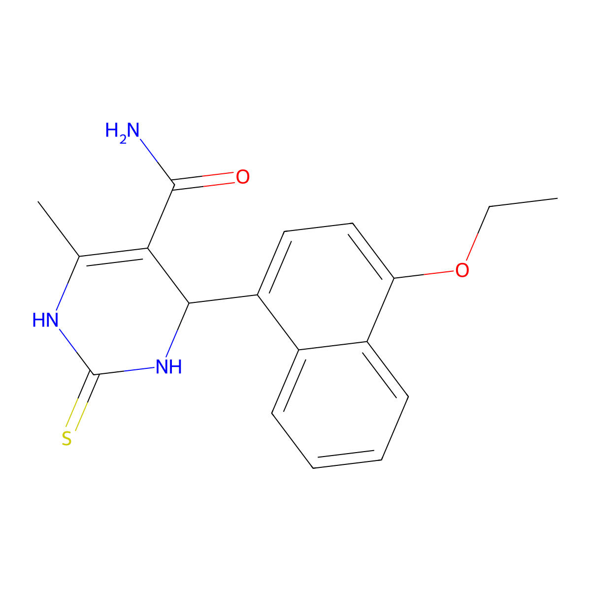 4-(4-ethoxynaphthalen-1-yl)-6-methyl-2-sulfanylidene-3,4-dihydro-1H-pyrimidine-5-carboxamide molecular structure, CAS 347319-08-8
