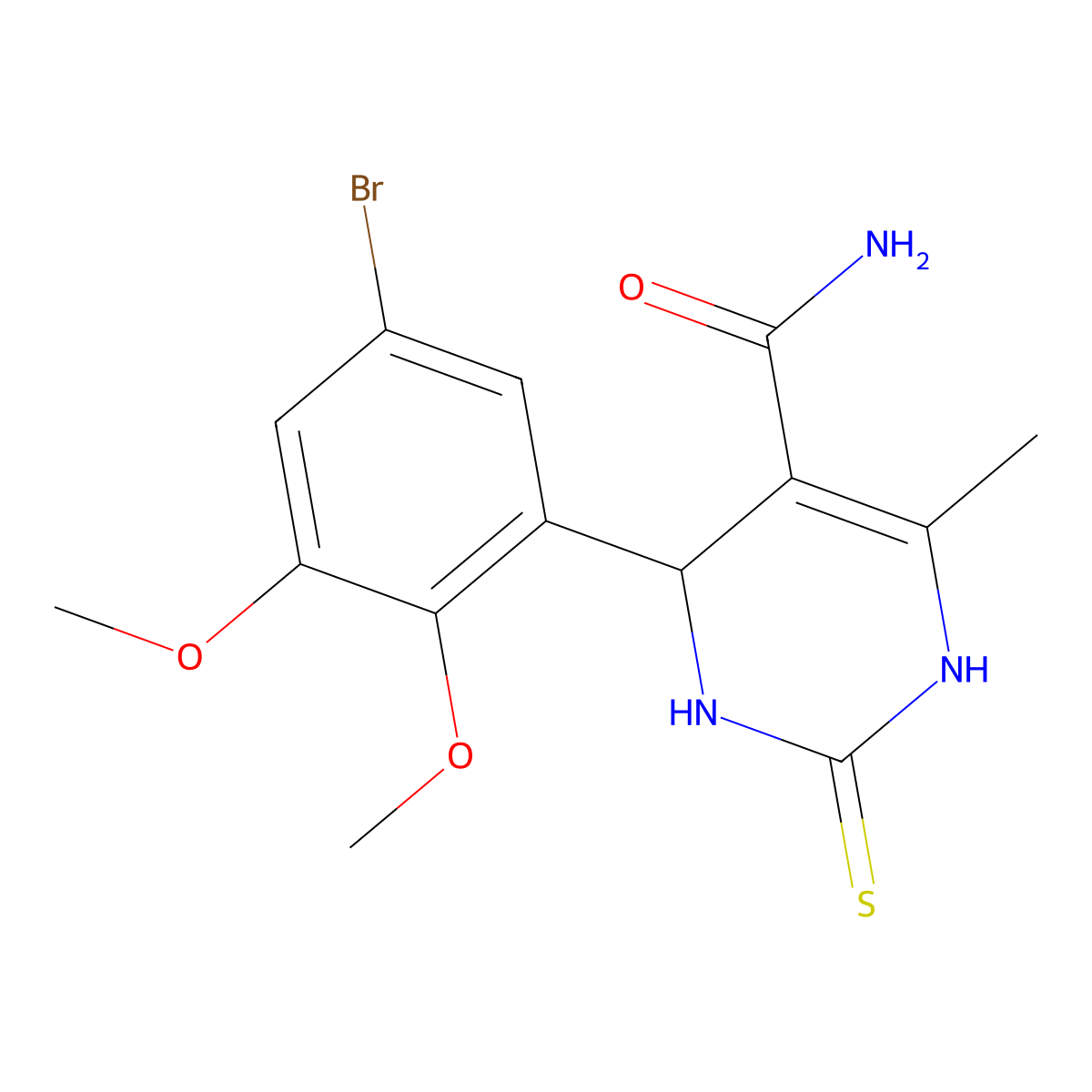 4-(5-bromo-2,3-dimethoxyphenyl)-6-methyl-2-sulfanylidene-3,4-dihydro-1H-pyrimidine-5-carboxamide molecular structure, CAS 347319-19-1