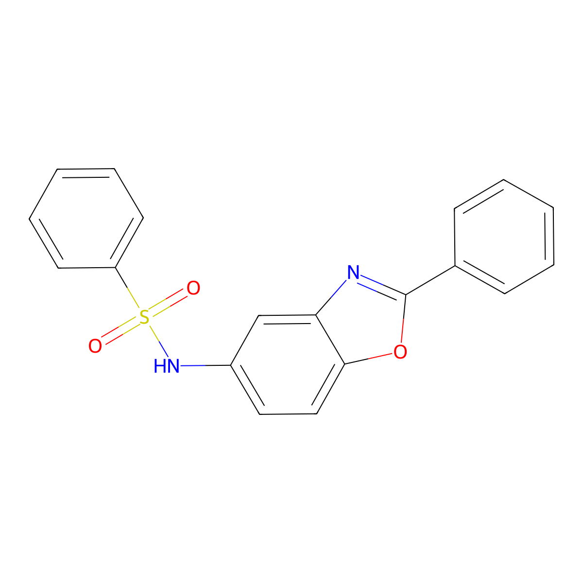 N-(2-phenyl-1,3-benzoxazol-5-yl)benzenesulfonamide molecular structure, CAS 347319-39-5