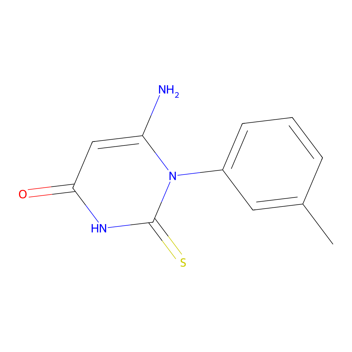 6-Amino-2-thioxo-1-(m-tolyl)-2,3-dihydropyrimidin-4(1H)-one molecular structure, CAS 347319-41-9