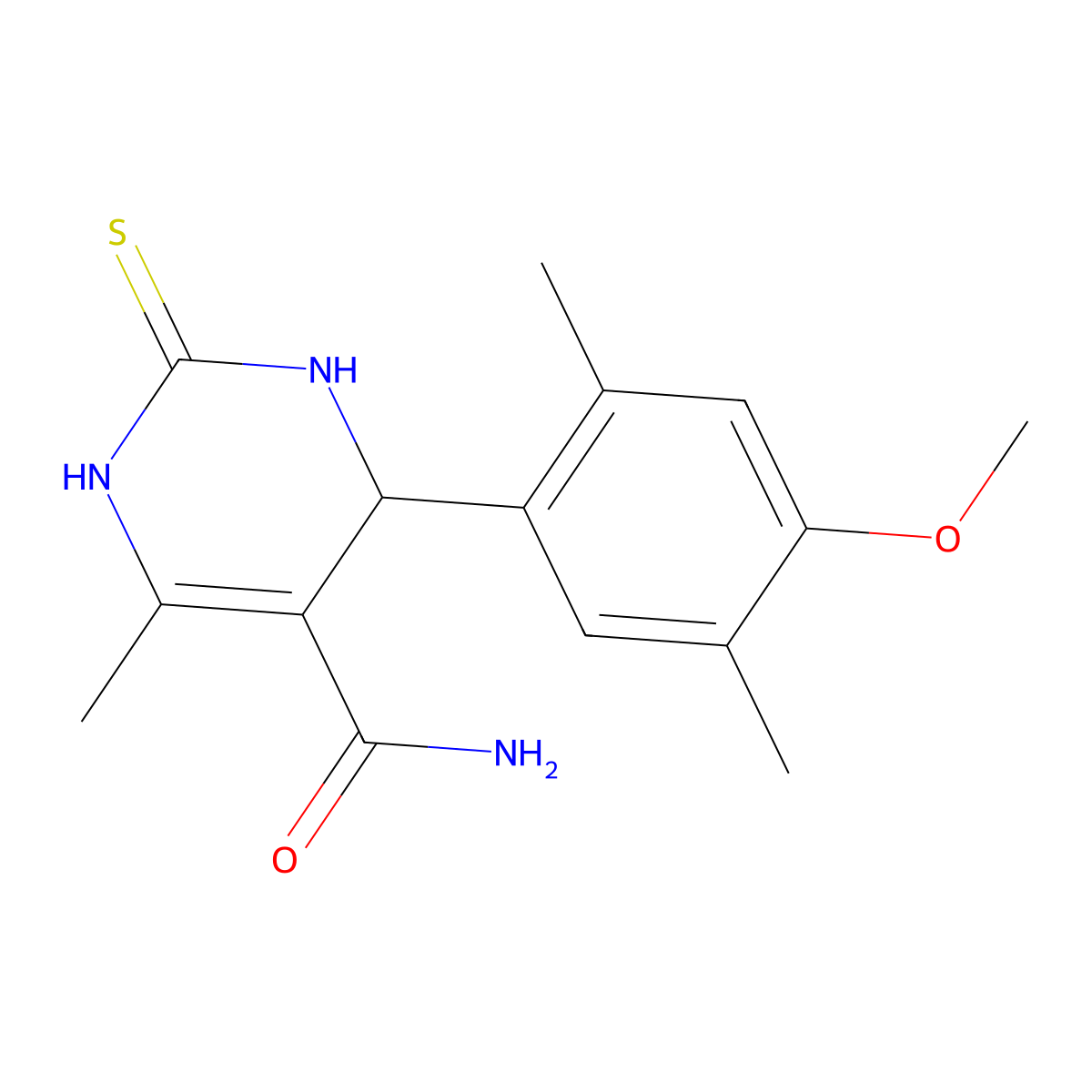 4-(4-methoxy-2,5-dimethylphenyl)-6-methyl-2-sulfanylidene-3,4-dihydro-1H-pyrimidine-5-carboxamide molecular structure, CAS 347319-59-9