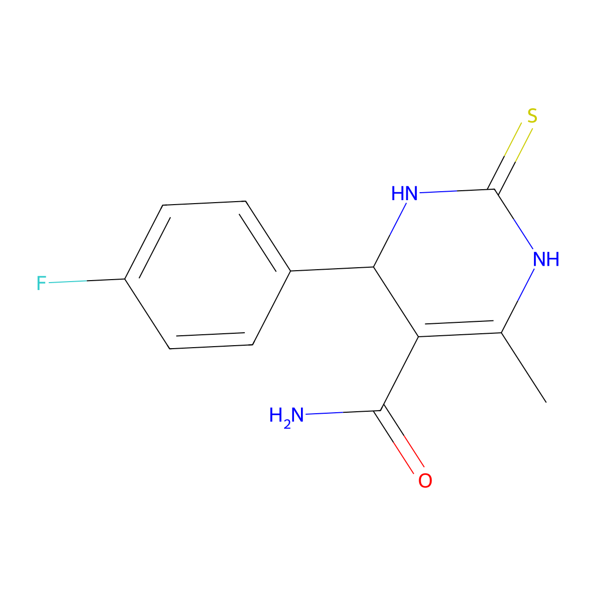 4-(4-Fluorophenyl)-6-methyl-2-thioxo-1,2,3,4-tetrahydro-5-pyrimidinecarboxamide molecular structure, CAS 347319-64-6