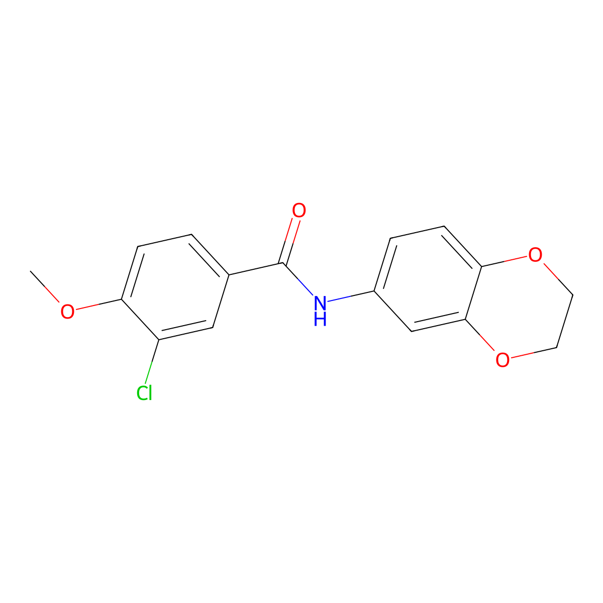 3-chloro-N-(2,3-dihydro-1,4-benzodioxin-6-yl)-4-methoxybenzamide molecular structure, CAS 347319-67-9
