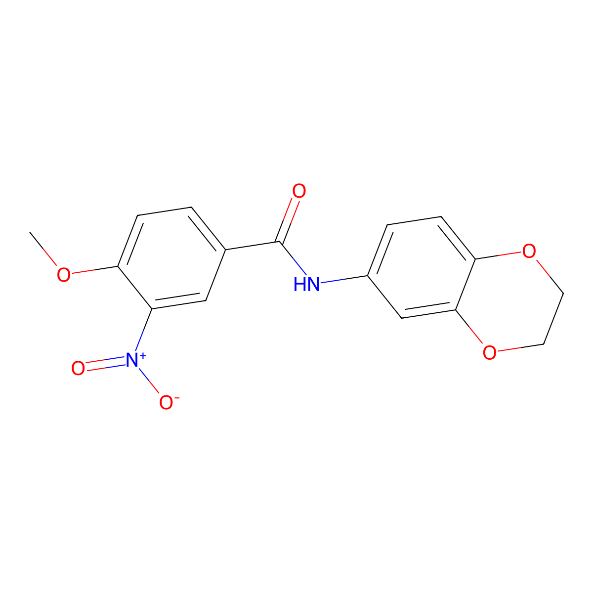 N-(2,3-dihydro-1,4-benzodioxin-6-yl)-4-methoxy-3-nitrobenzamide molecular structure, CAS 347319-72-6