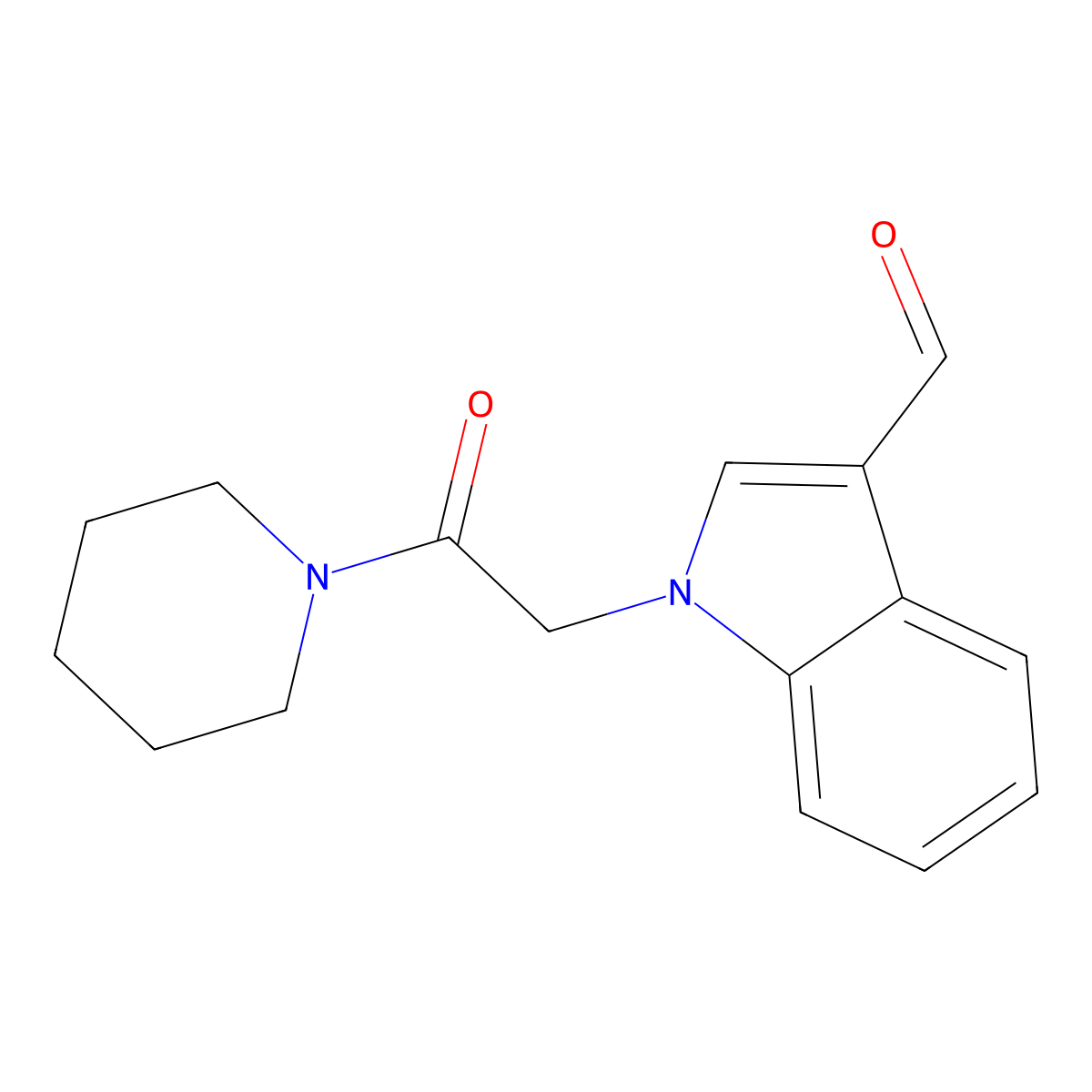 1-[2-oxo-2-(1-piperidinyl)ethyl]-1H-indole-3-carbaldehyde molecular structure, CAS 347319-74-8