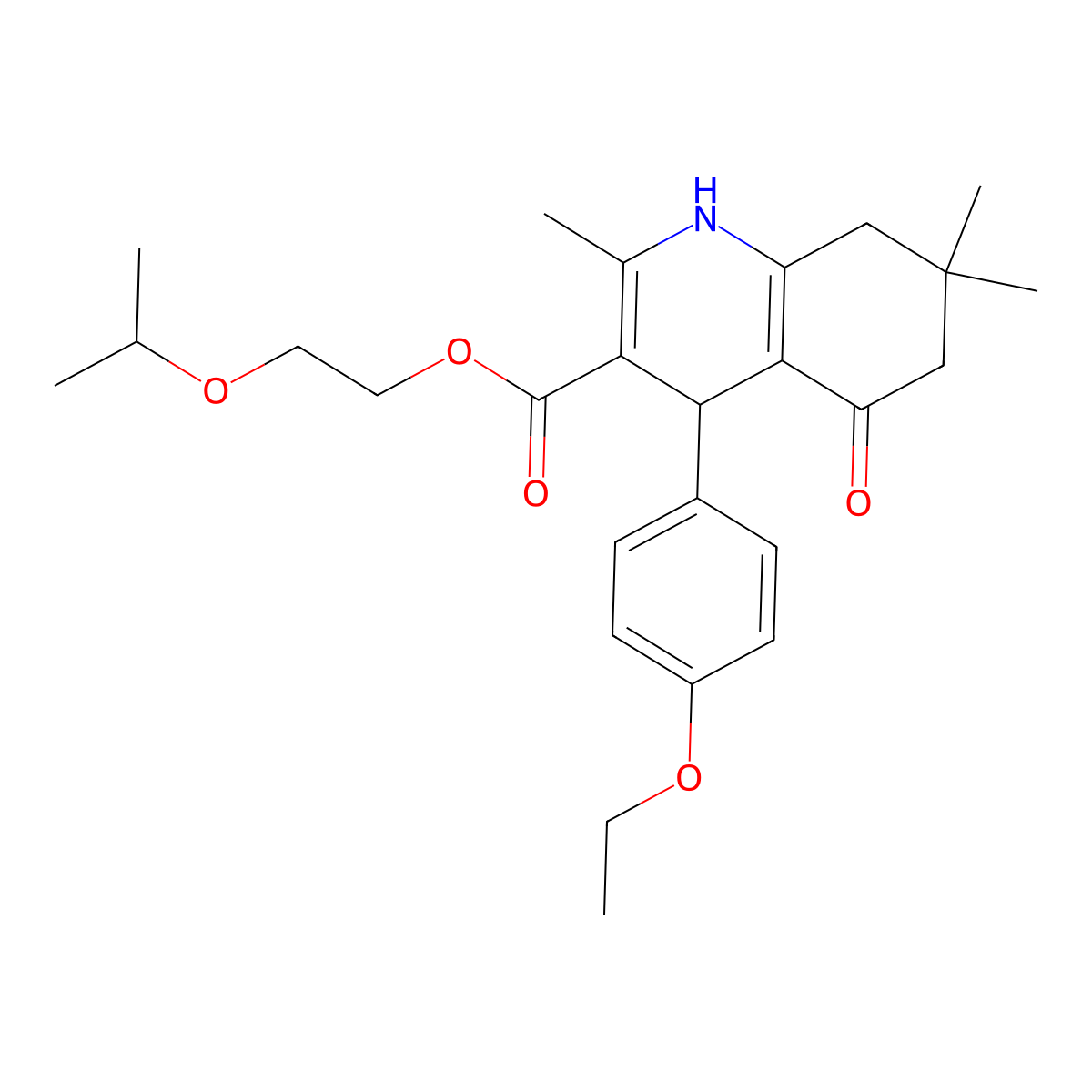 2-(Propan-2-yloxy)ethyl 4-(4-ethoxyphenyl)-2,7,7-trimethyl-5-oxo-1,4,5,6,7,8-hexahydroquinoline-3-carboxylate molecular structure, CAS 347319-75-9