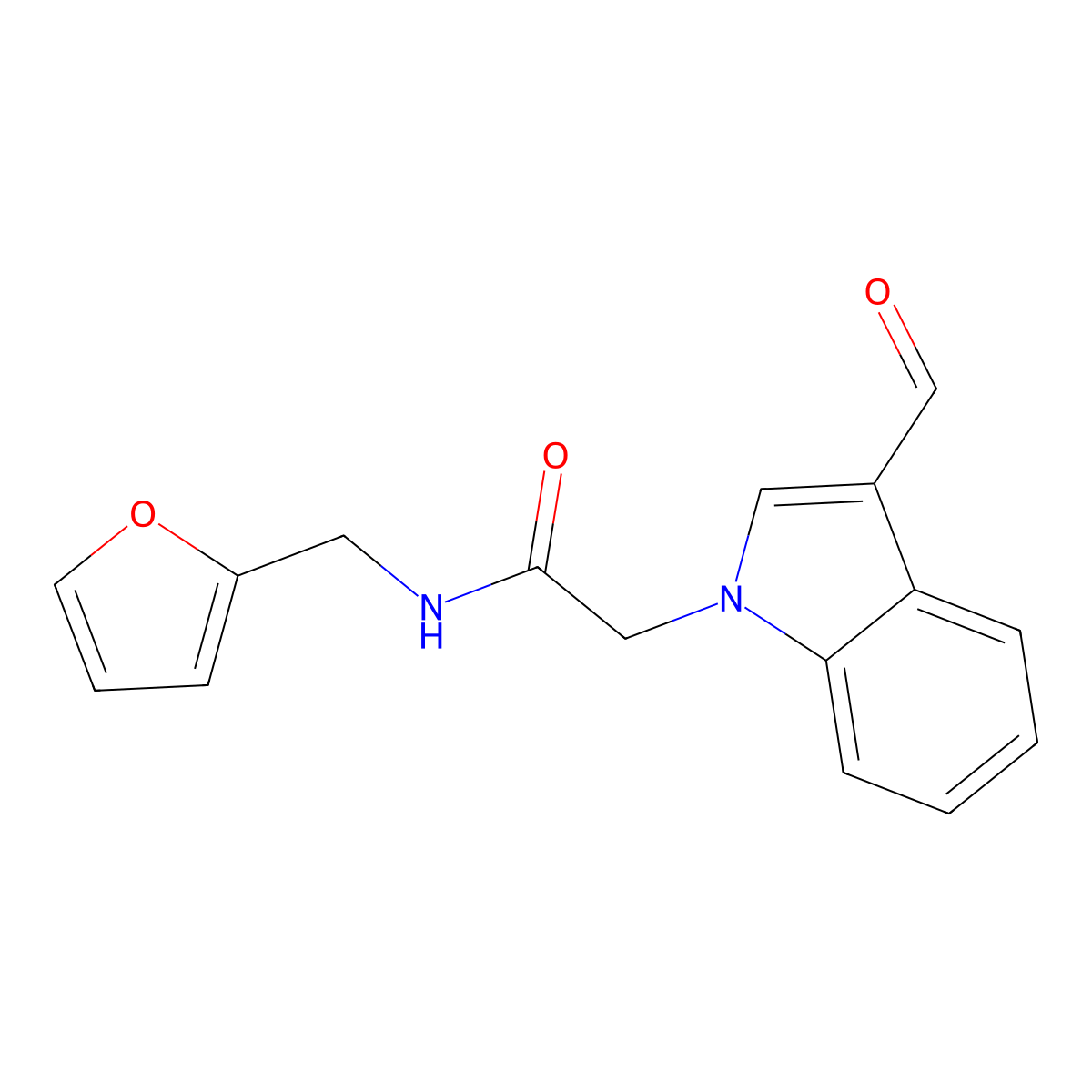 2-(3-Formyl-indol-1-yl)-N-furan-2-ylmethyl-acetamide molecular structure, CAS 347319-95-3