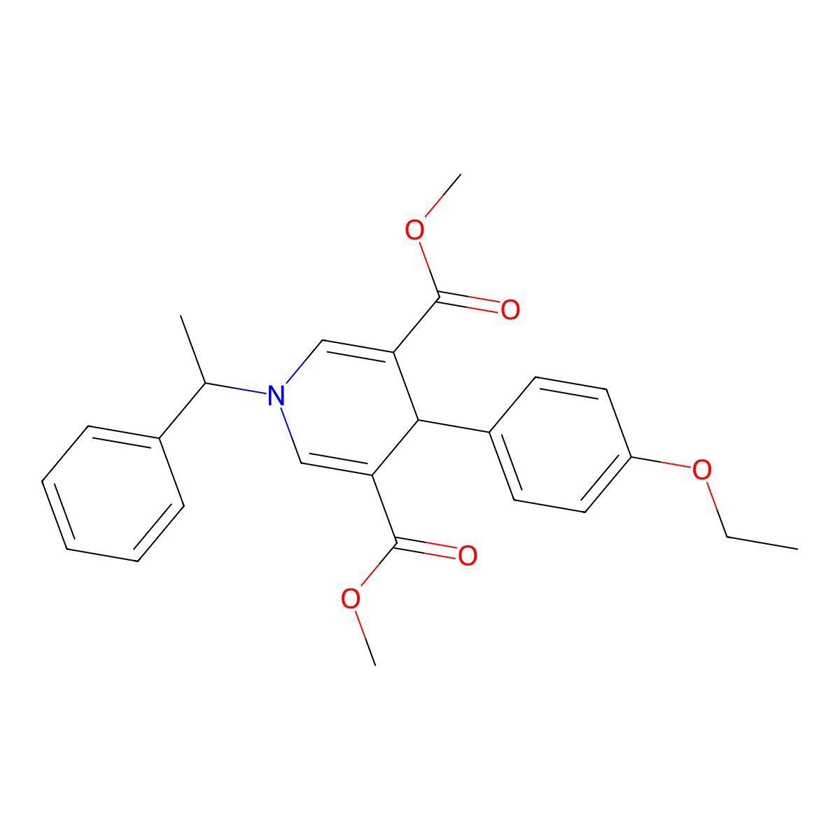 3,5-Dimethyl 4-(4-ethoxyphenyl)-1,4-dihydro-1-(1-phenylethyl)-3,5-pyridinedicarboxylate molecular structure, CAS 347320-41-6
