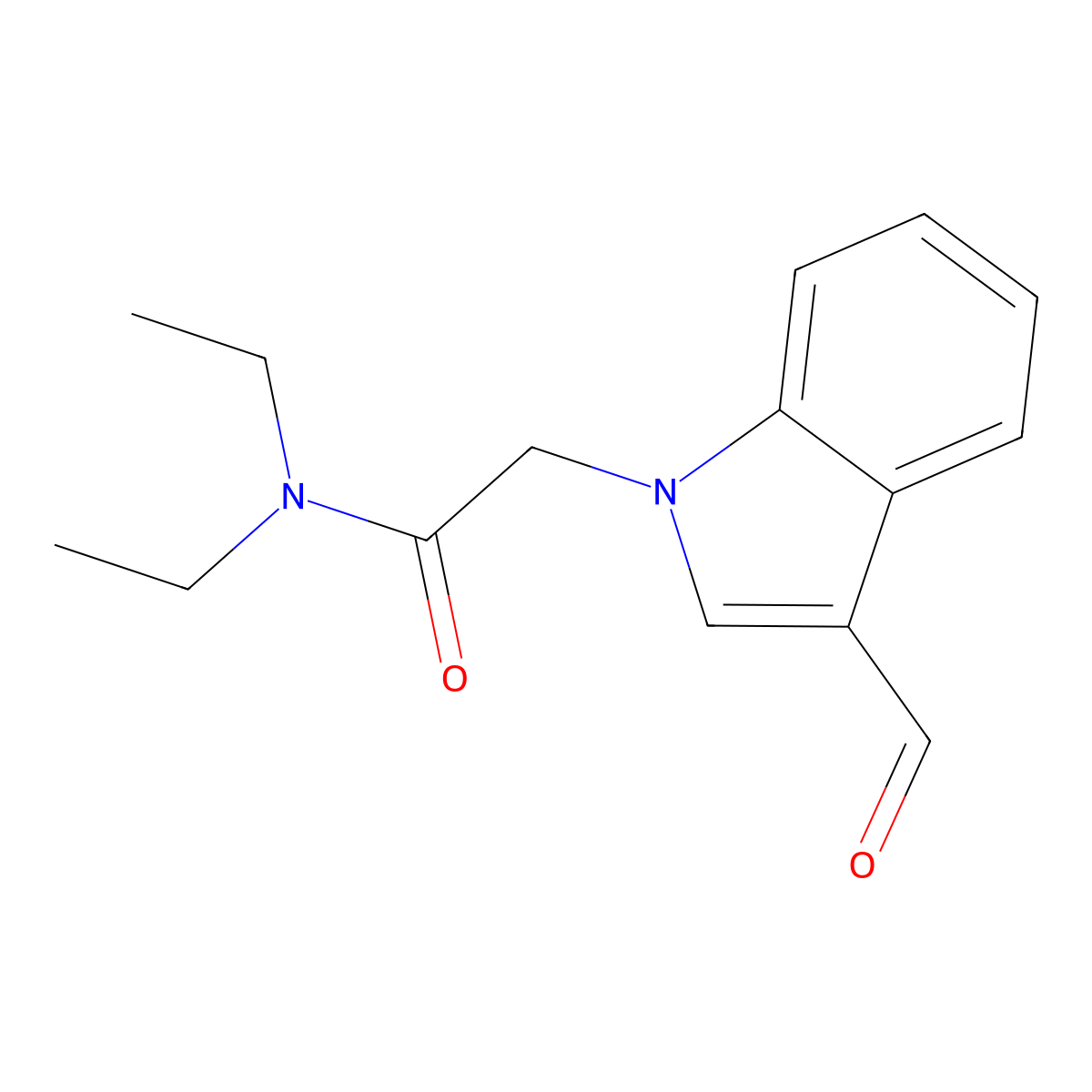 N,N-diethyl-2-(3-formyl-1H-indol-1-yl)acetamide molecular structure, CAS 347320-56-3