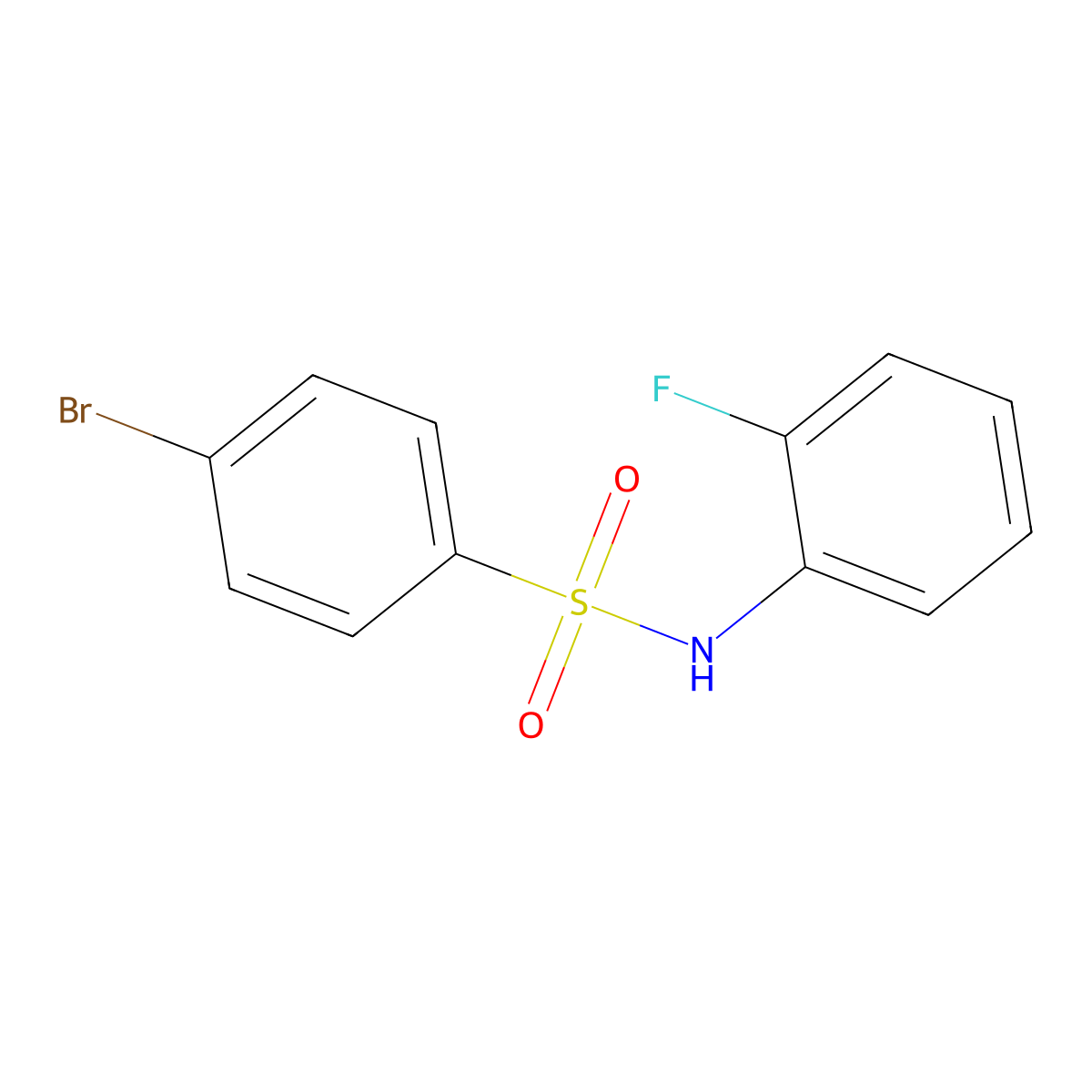 4-bromo-N-(2-fluorophenyl)benzenesulfonamide molecular structure, CAS 347320-89-2