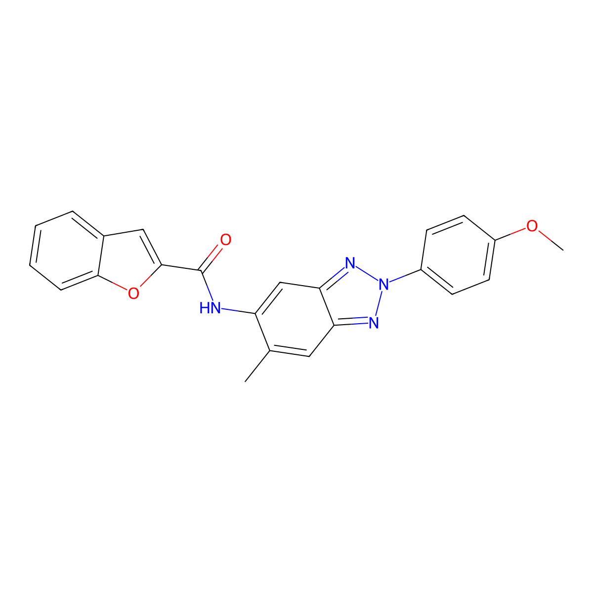 N-[2-(4-methoxyphenyl)-6-methylbenzotriazol-5-yl]-1-benzofuran-2-carboxamide molecular structure, CAS 347321-41-9