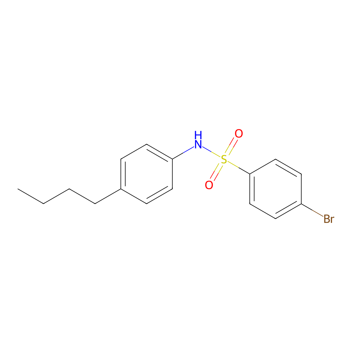 4-bromo-N-(4-butylphenyl)benzenesulfonamide molecular structure, CAS 347321-44-2