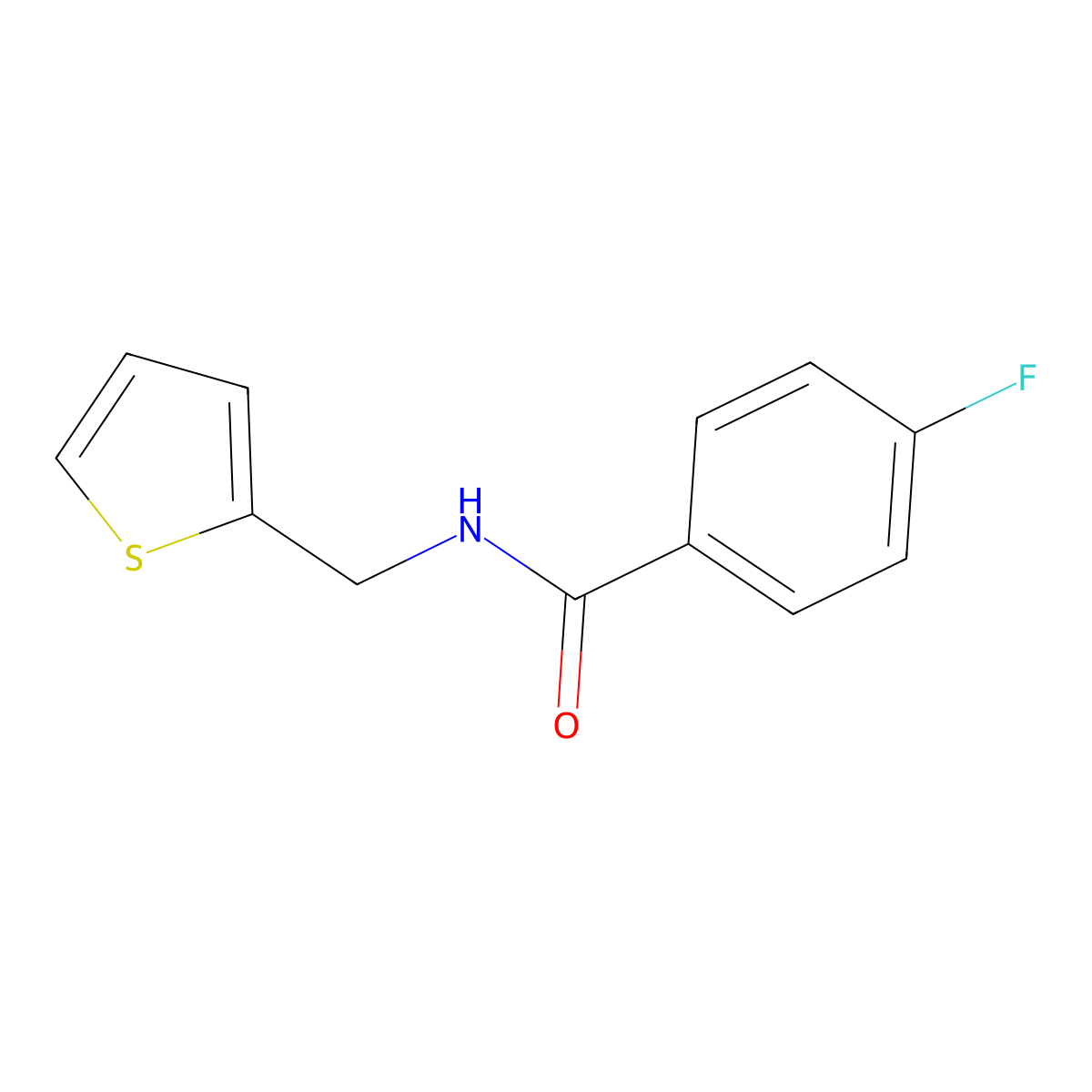 4-fluoro-N-(2-thienylmethyl)benzamide molecular structure, CAS 347321-80-6