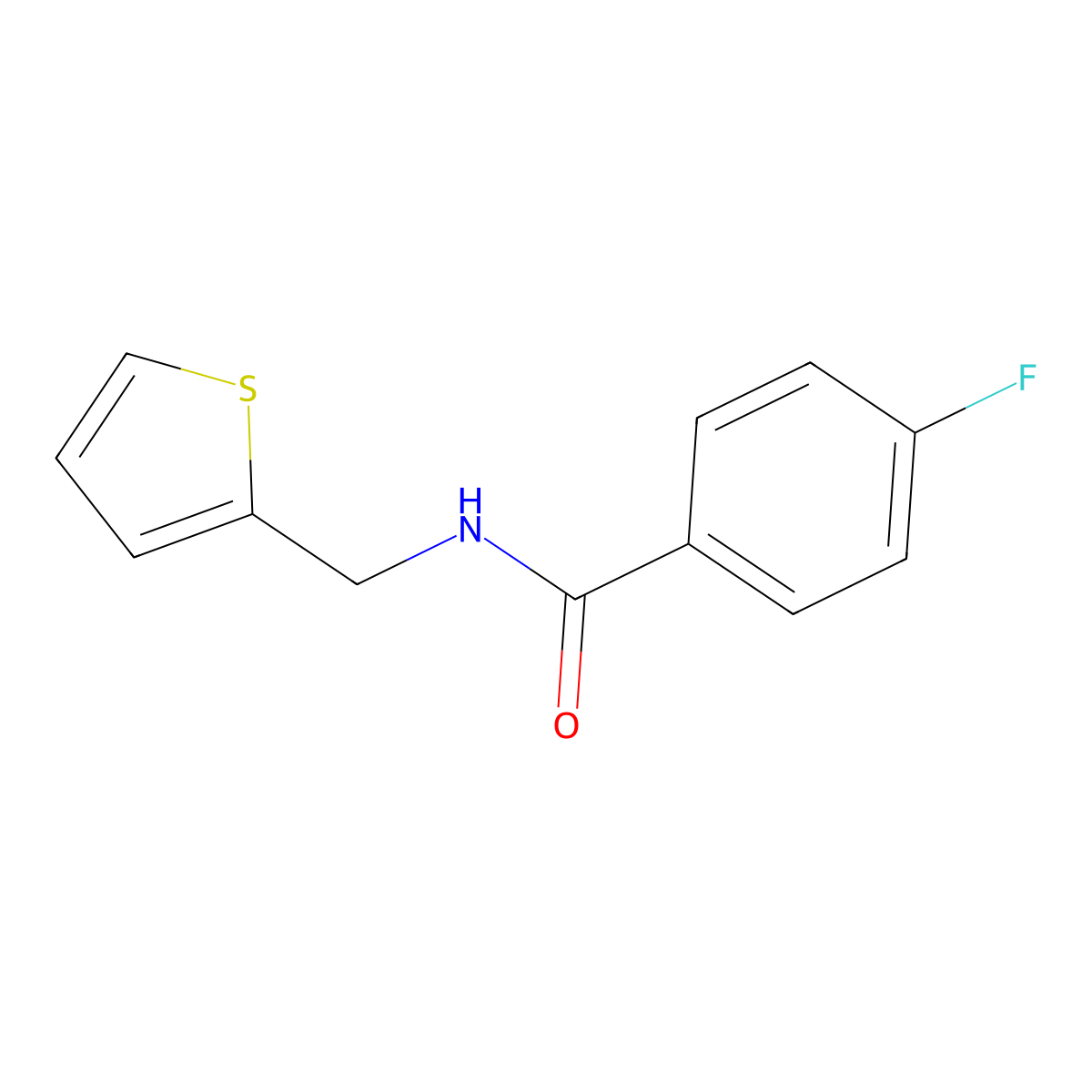 4-fluoro-N-(2-thienylmethyl)benzamide molecular structure, CAS 347321-80-6