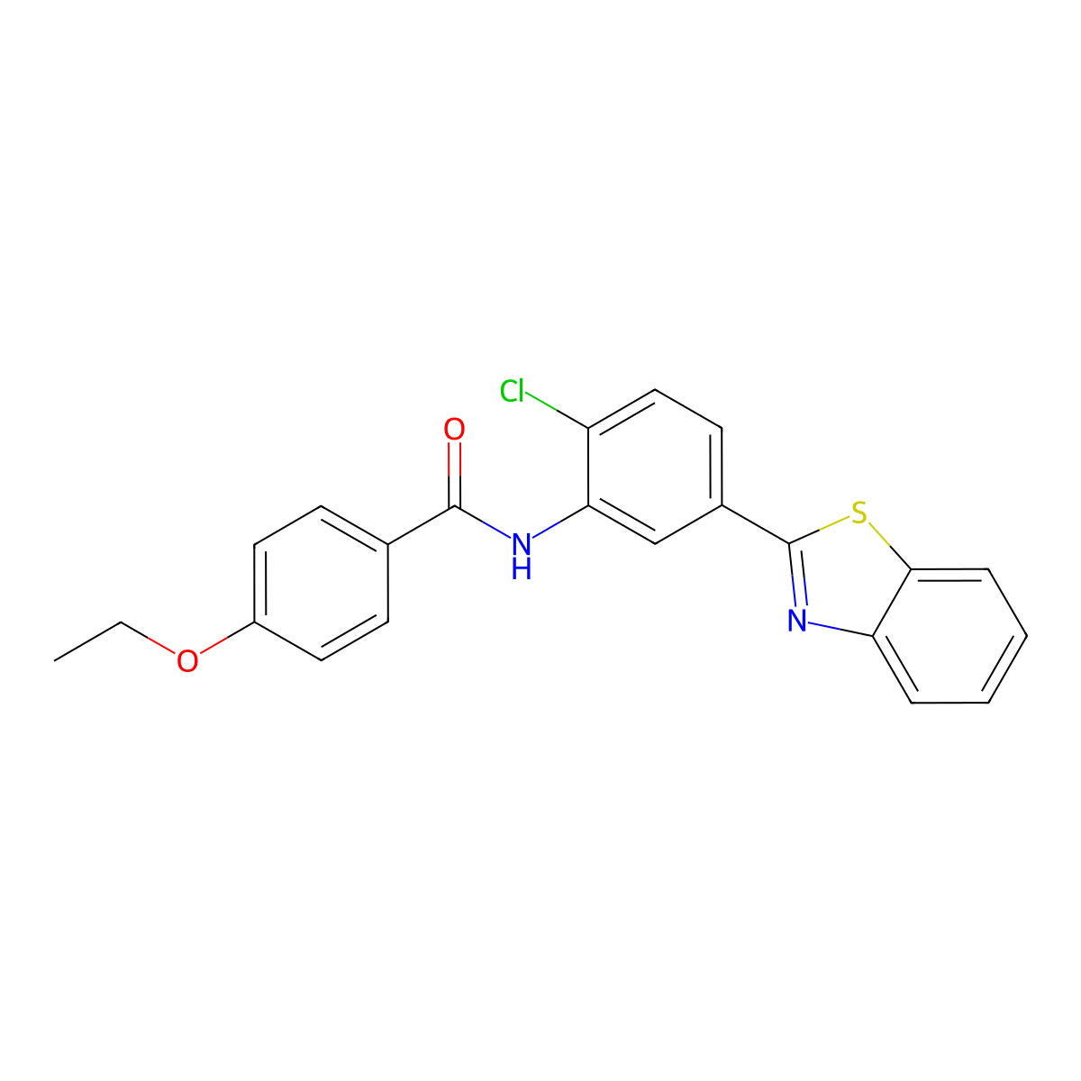 N-[5-(1,3-benzothiazol-2-yl)-2-chlorophenyl]-4-ethoxybenzamide molecular structure, CAS 347321-93-1