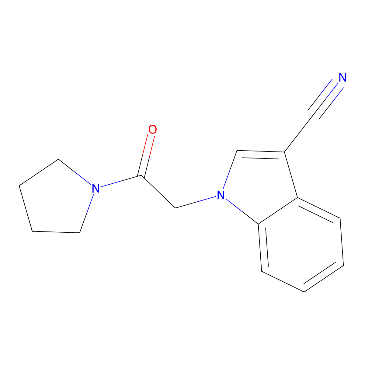 1-(2-Oxo-2-pyrrolidin-1-ylethyl)indole-3-carbonitrile molecular structure, CAS 347321-96-4