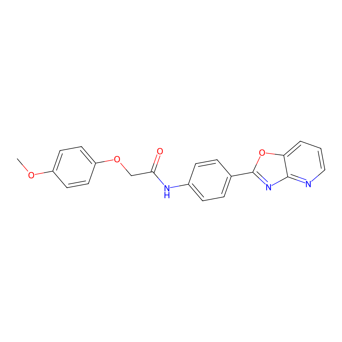 2-(4-methoxyphenoxy)-N-[4-([1,3]oxazolo[4,5-b]pyridin-2-yl)phenyl]acetamide molecular structure, CAS 347322-23-0