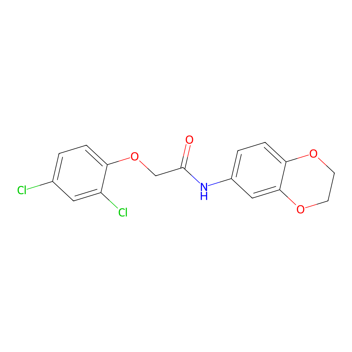 2-(2,4-dichlorophenoxy)-N-(2,3-dihydro-1,4-benzodioxin-6-yl)acetamide molecular structure, CAS 347322-28-5