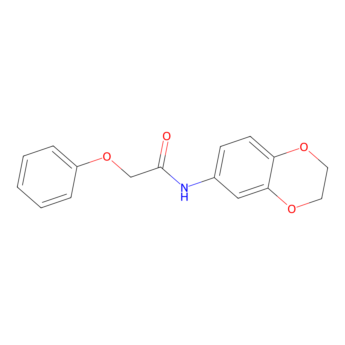 N-(2,3-dihydro-1,4-benzodioxin-6-yl)-2-phenoxyacetamide molecular structure, CAS 347322-34-3